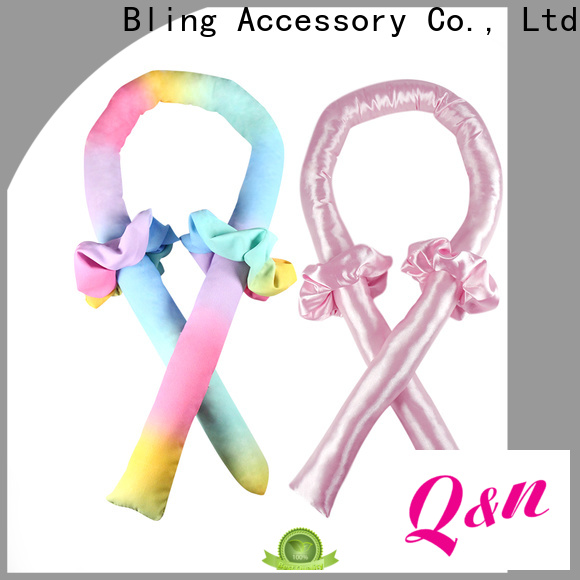 Customized heatless curling rod headband silk factory