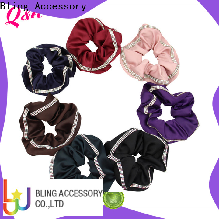 silver grey hair scrunchie from China