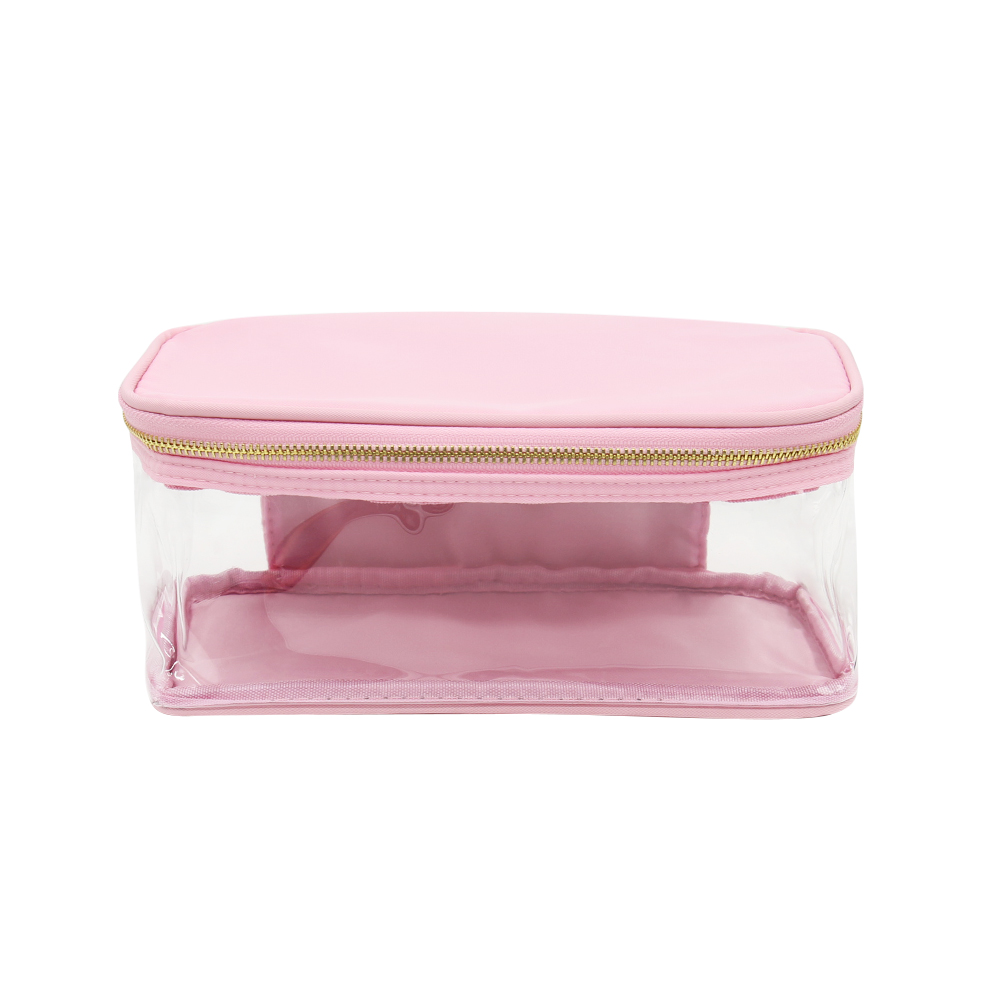 DIY chenille patches logo pvc nylon clear waterproof travel makeup bag toiletry bag Make Up Bags Bulk