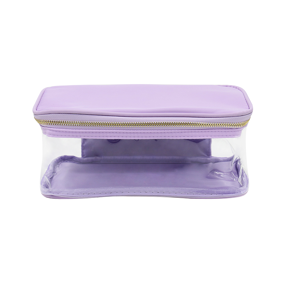 DIY chenille patches logo pvc nylon clear waterproof travel makeup bag toiletry bag Make Up Bags Bulk