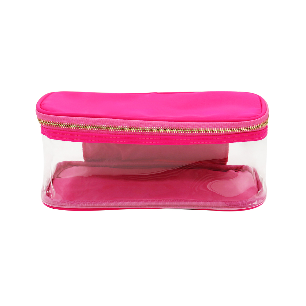DIY chenille patches logo pvc nylon clear waterproof travel makeup bag toiletry bag Make Up Bags Bulk
