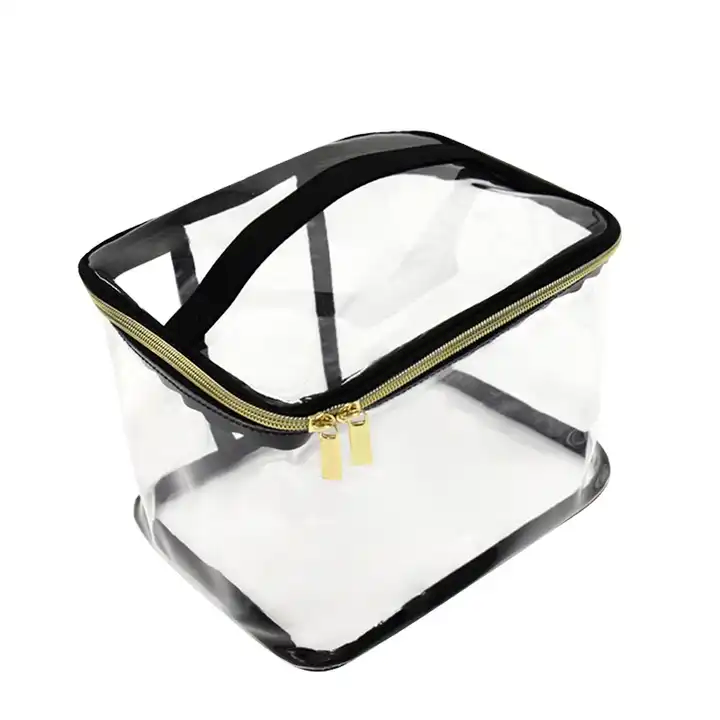Make Up Bags Bulk travel large capactiy clear pvc makeup bag with handle