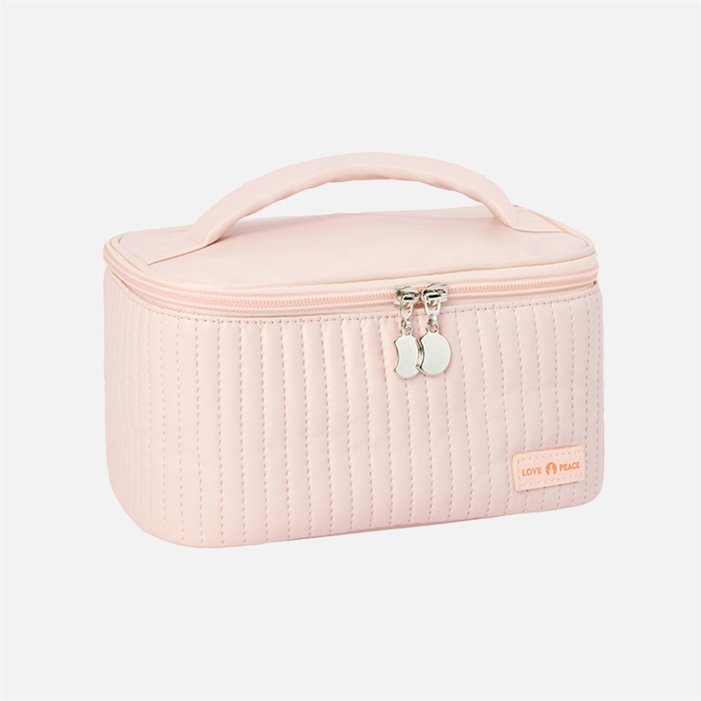 Travel large capacity girl style senior sense portable waterproof pu cosmetic bag for students