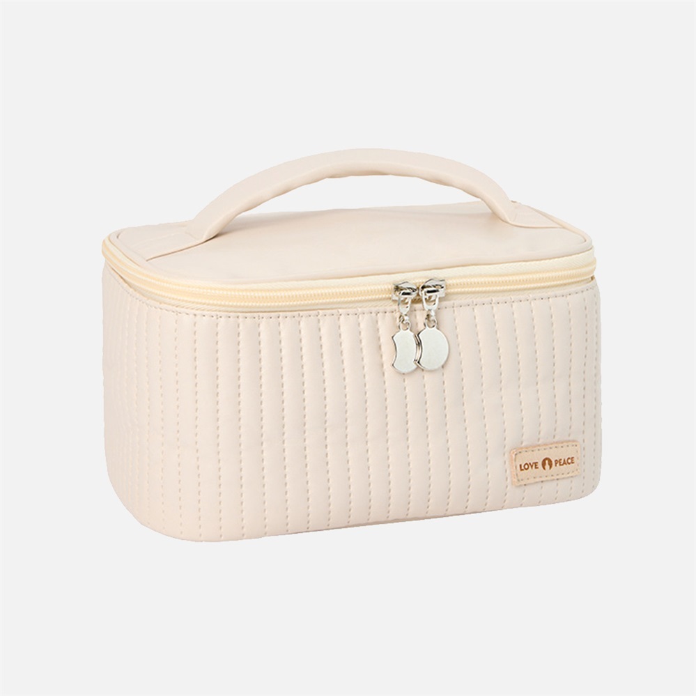 Travel large capacity girl style senior sense portable waterproof pu cosmetic bag for students