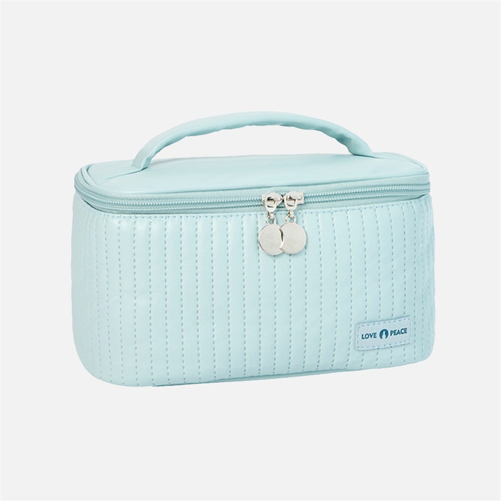 Travel large capacity girl style senior sense portable waterproof pu cosmetic bag for students