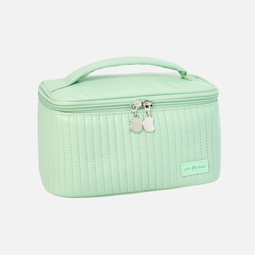 Travel large capacity girl style senior sense portable waterproof pu cosmetic bag for students