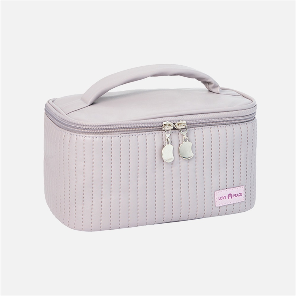 Travel large capacity girl style senior sense portable waterproof pu cosmetic bag for students