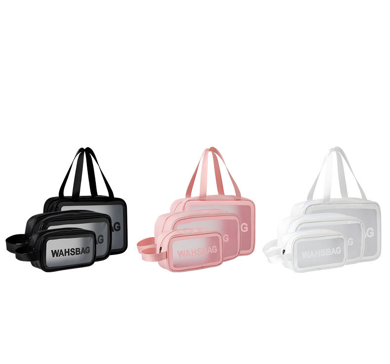 custom logo Make Up Bags Bulk pink pvc clear makeup bag with handle