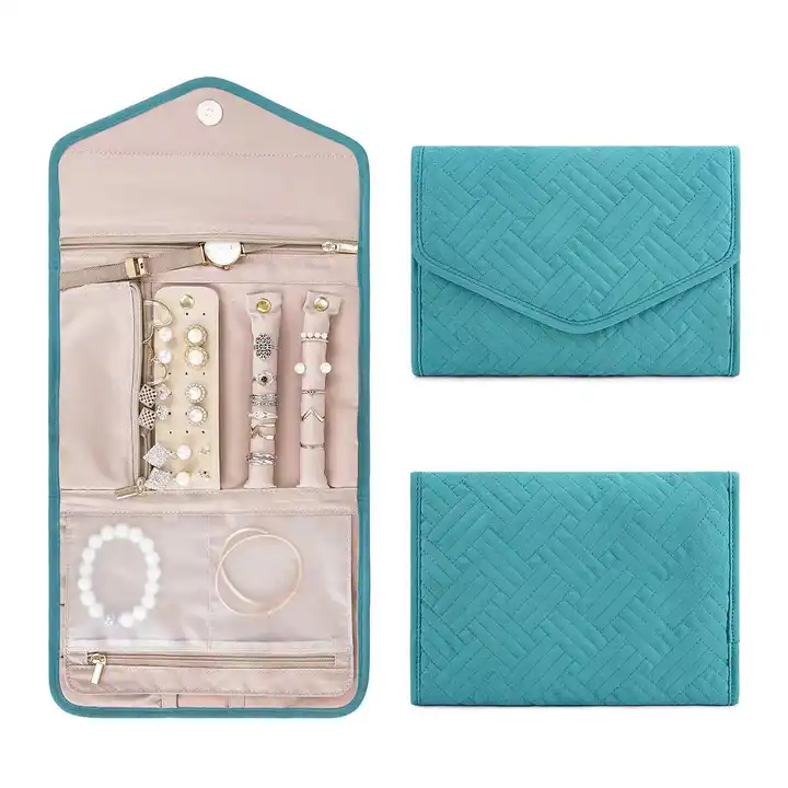 wholesale custom logo folding jewelry storage bag travel anti-lost necklace organizer storage packaging bag