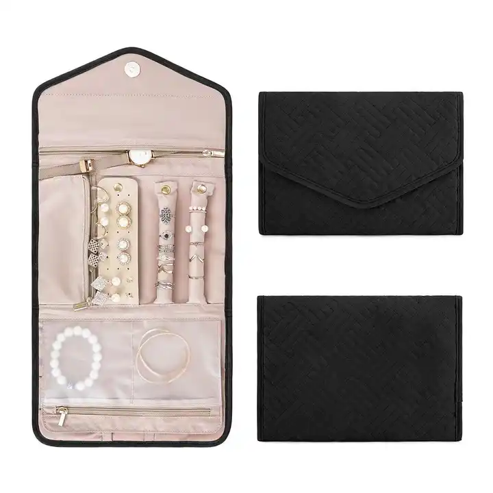 wholesale custom logo folding jewelry storage bag travel anti-lost necklace organizer storage packaging bag