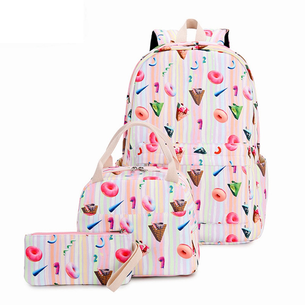 Three-piece Backpack Girl Middle School Students Waterproof Large Capacity New Girl Backpack