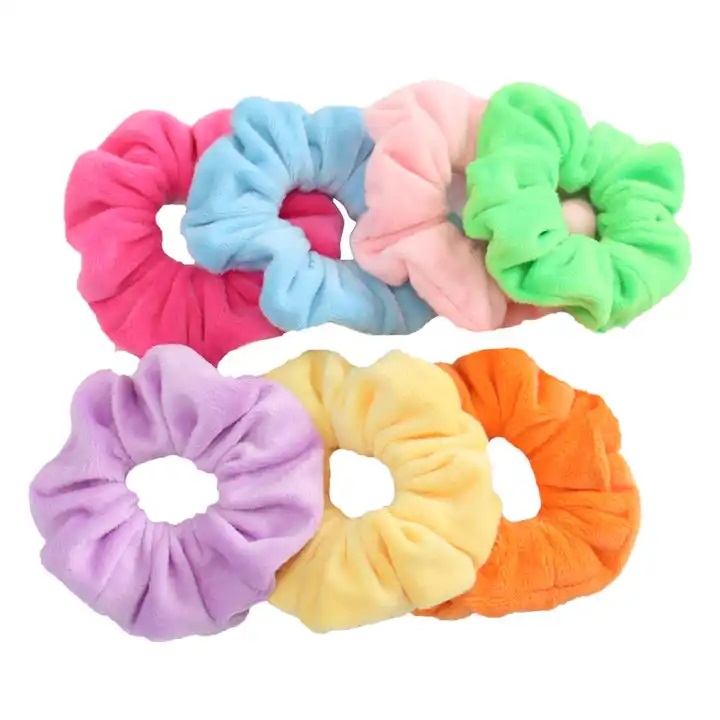 colorful Fleece scrunchie