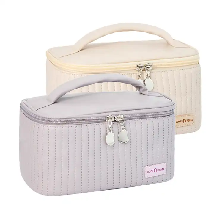 Travel large capacity girl style senior sense portable waterproof pu cosmetic bag for students