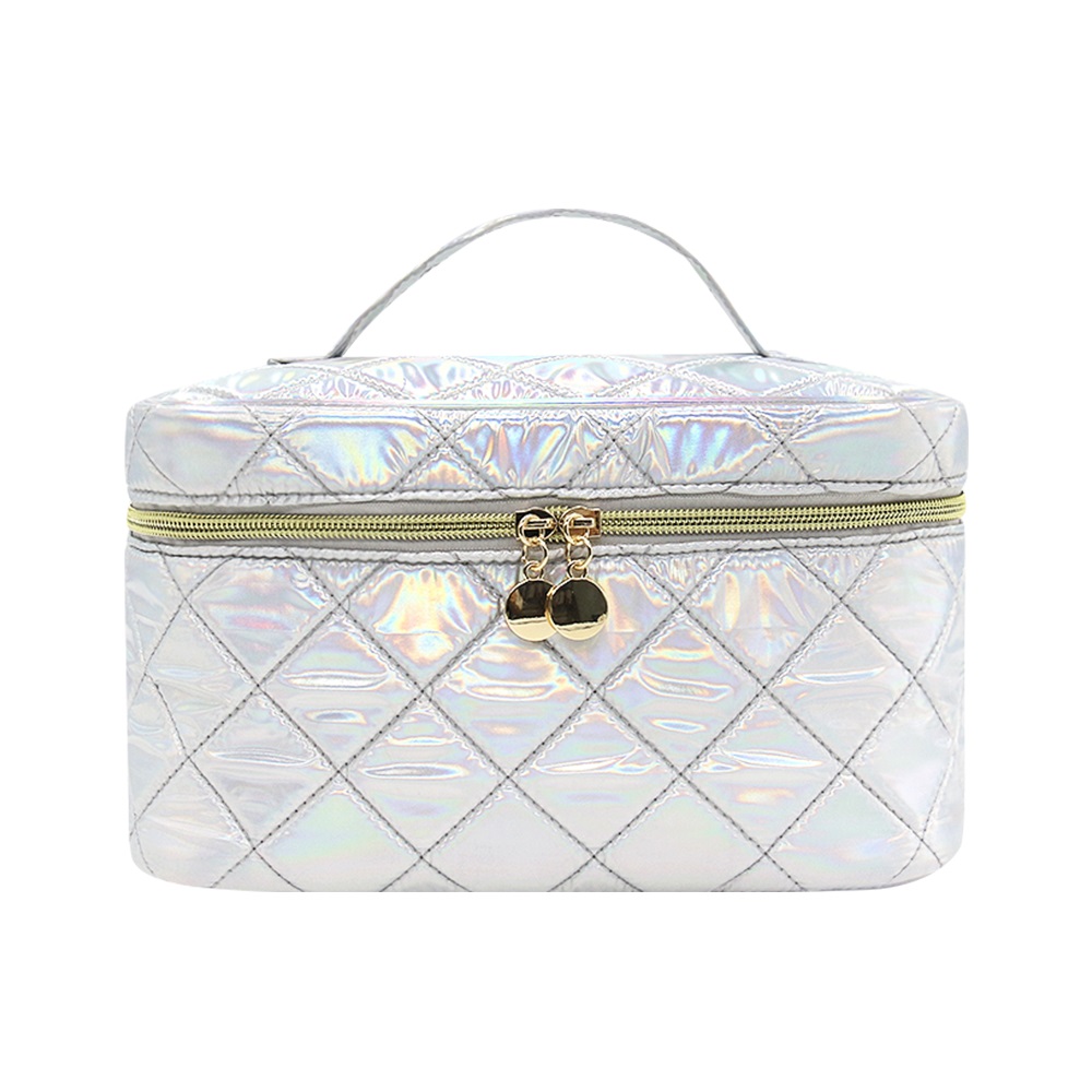 Wholesale hand-held quilted Bucket cosmetic bag makeup bags