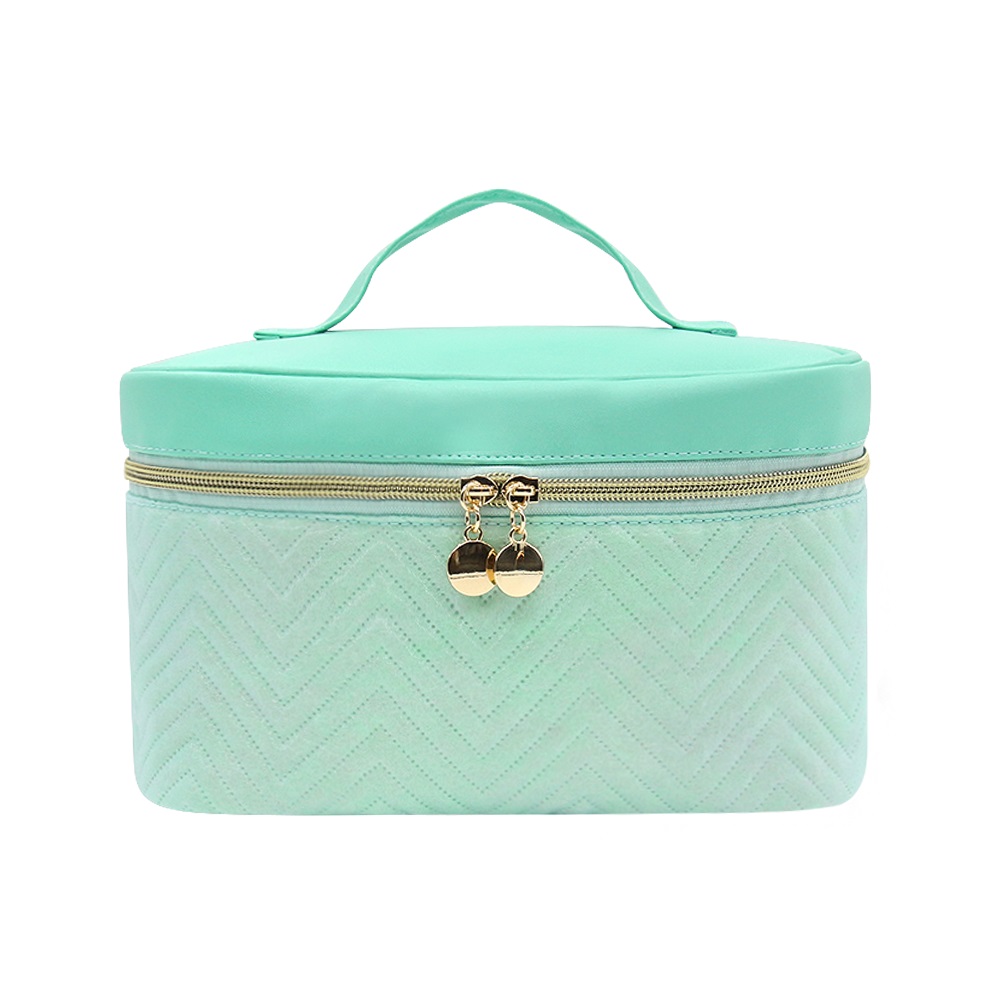 Wholesale hand-held quilted Bucket cosmetic bag makeup bags