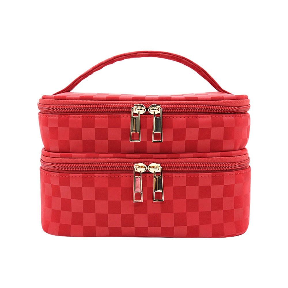 Make Up Bags Bulk double layer colorful cosmetic case with handle