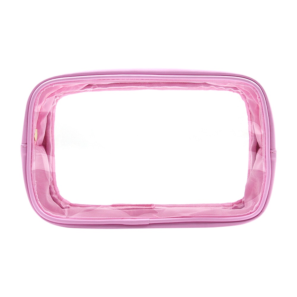 Square nylon pvc waterproof transparent makeup bag