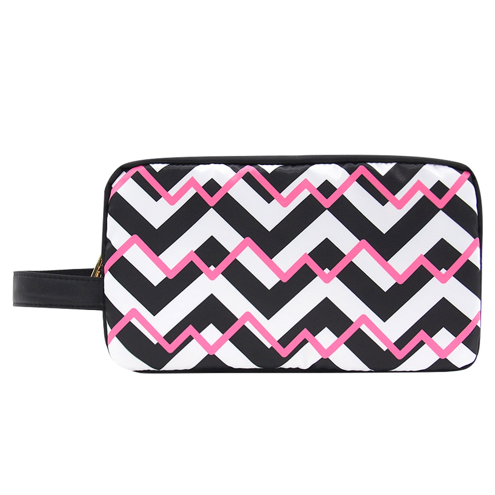 Wrist strap multi-pattern glitter makeup bag toiletry bag