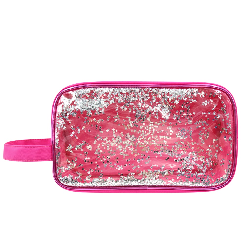 Wrist strap multi-pattern glitter makeup bag toiletry bag