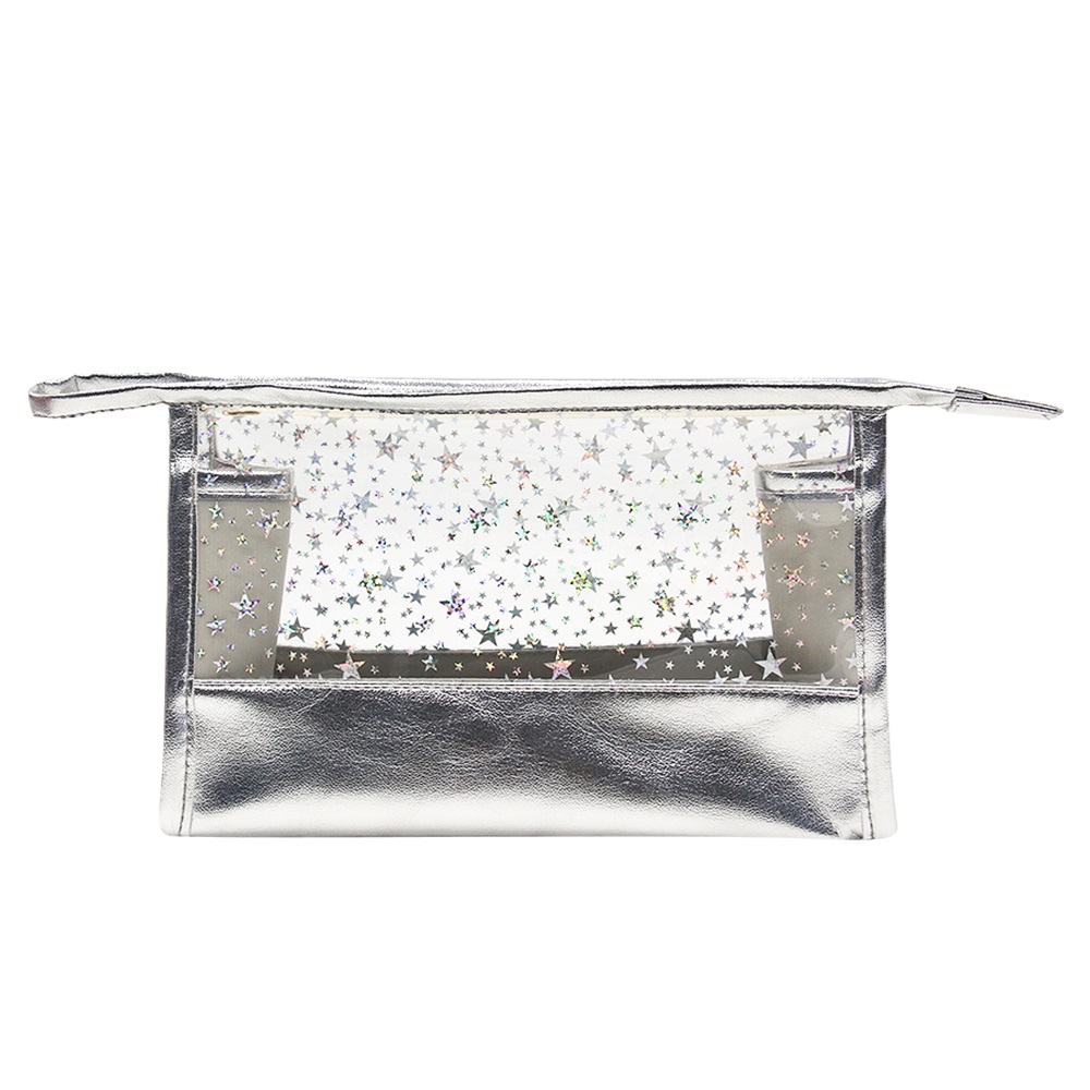Multi-color waterproof transparent makeup bag with zipper