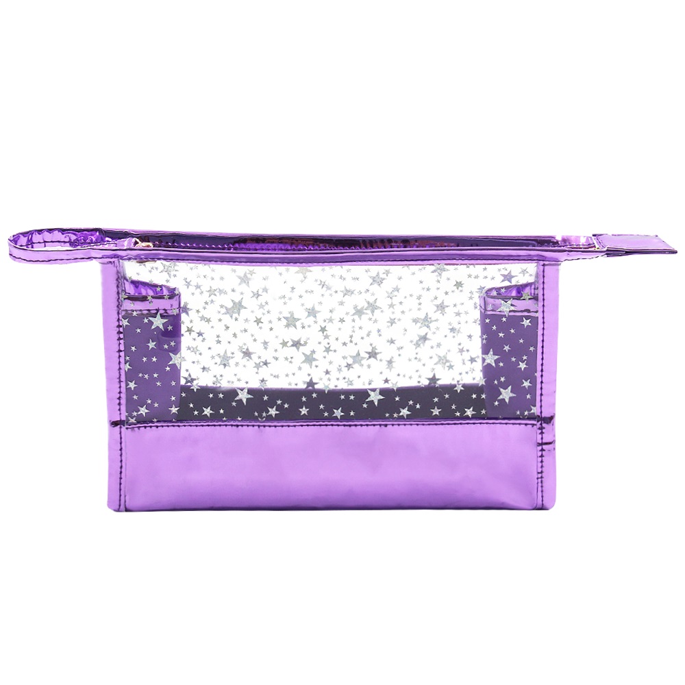 Multi-color waterproof transparent makeup bag with zipper