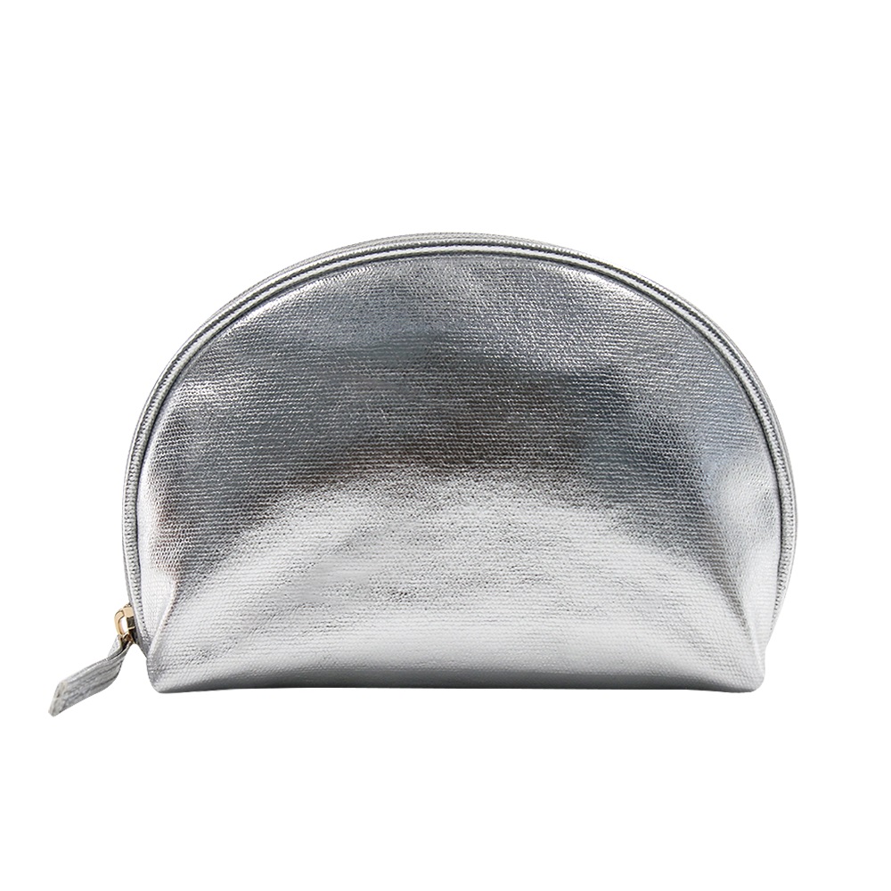 Q&N half month shape large opening waterproof mini built-in pocket makeup bag