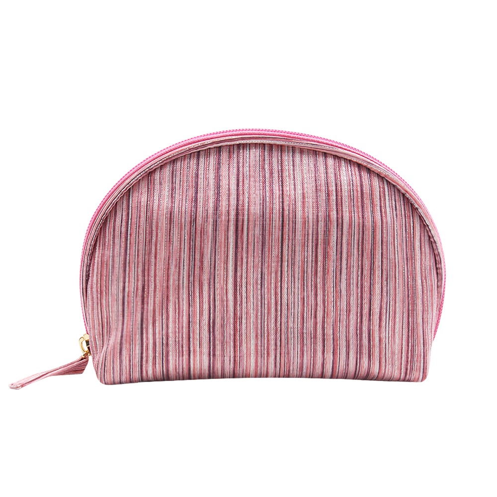 Q&N half month shape large opening waterproof mini built-in pocket makeup bag