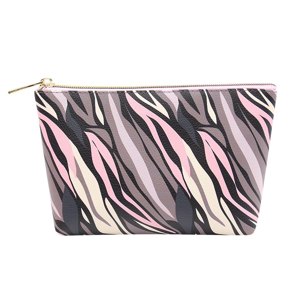 Multi-color custom pattern blank makeup bag with zipper