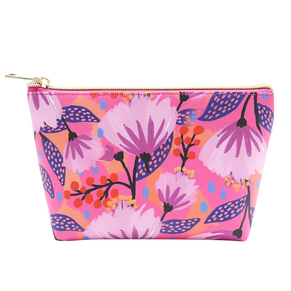 Multi-color custom pattern blank makeup bag with zipper