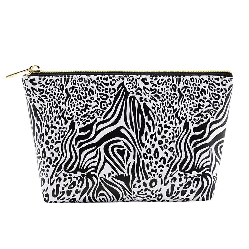 Multi-color custom pattern blank makeup bag with zipper