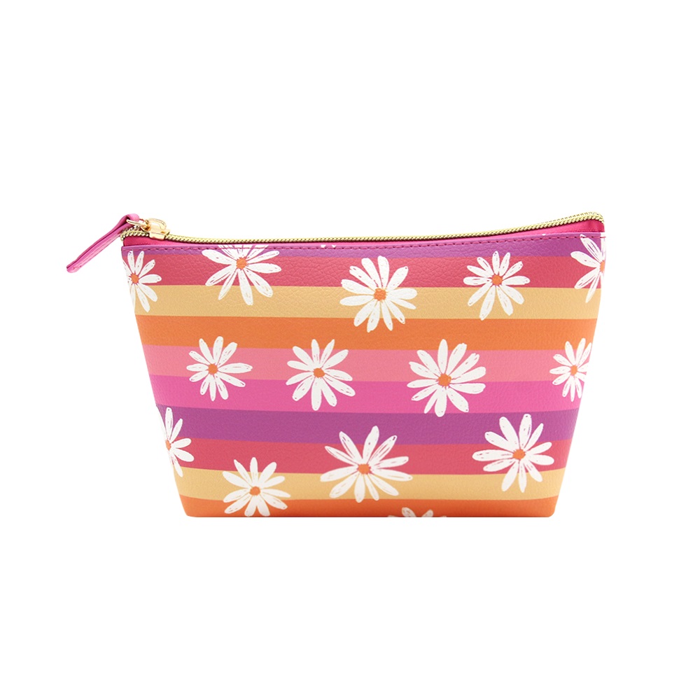 Multi-color custom pattern blank makeup bag with zipper