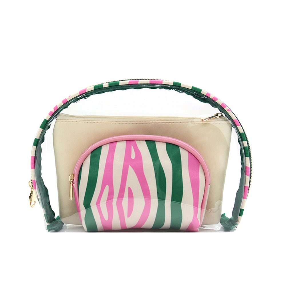 Multi-color custom 3-in-1 shell makeup bag 3-piece set