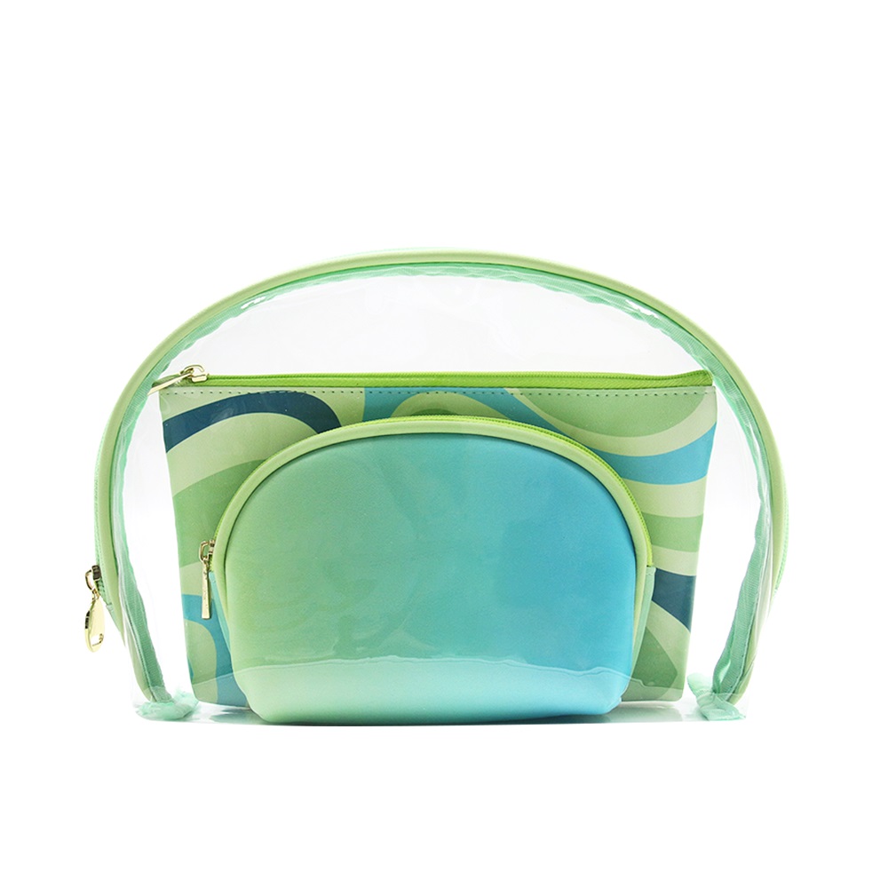Multi-color custom 3-in-1 shell makeup bag 3-piece set