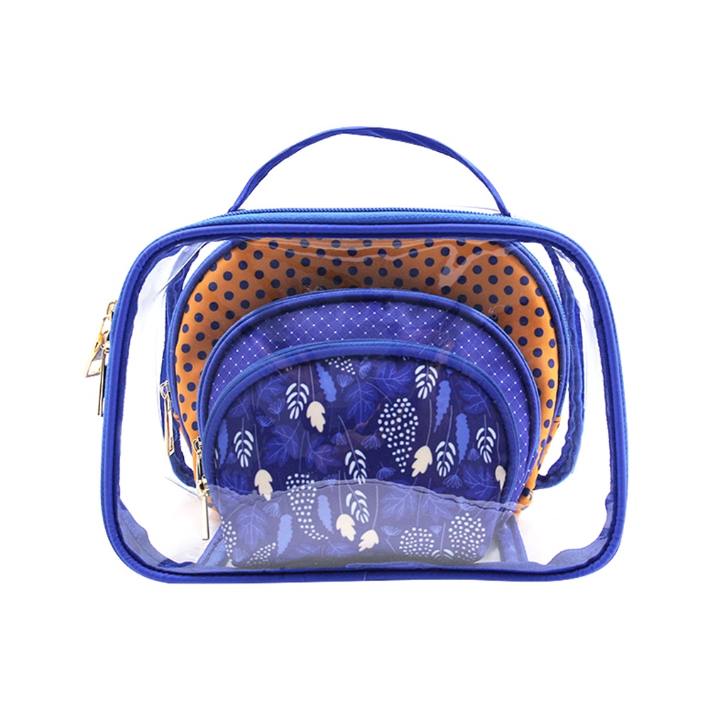 4-in-1 trapezoidal custom multi-color makeup bag set