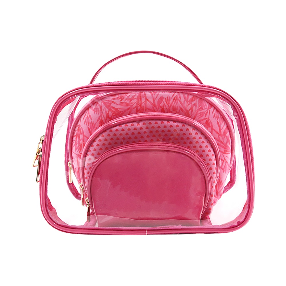 4-in-1 trapezoidal custom multi-color makeup bag set