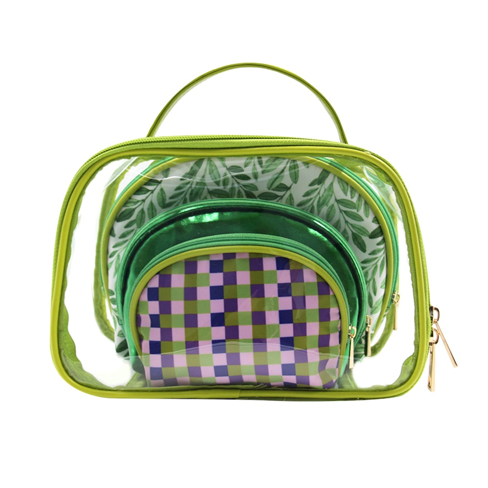 4-in-1 trapezoidal custom multi-color makeup bag set