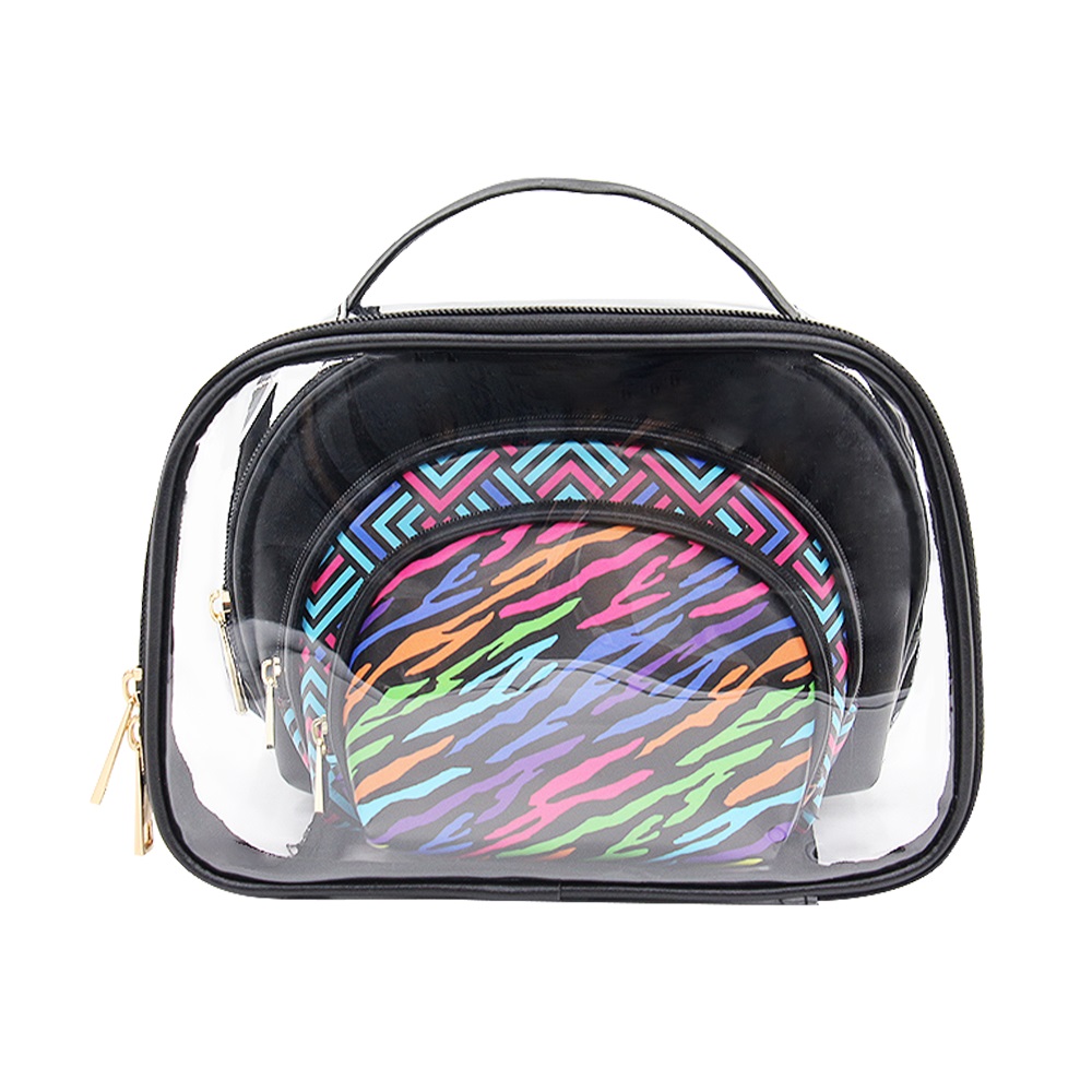 4-in-1 trapezoidal custom multi-color makeup bag set