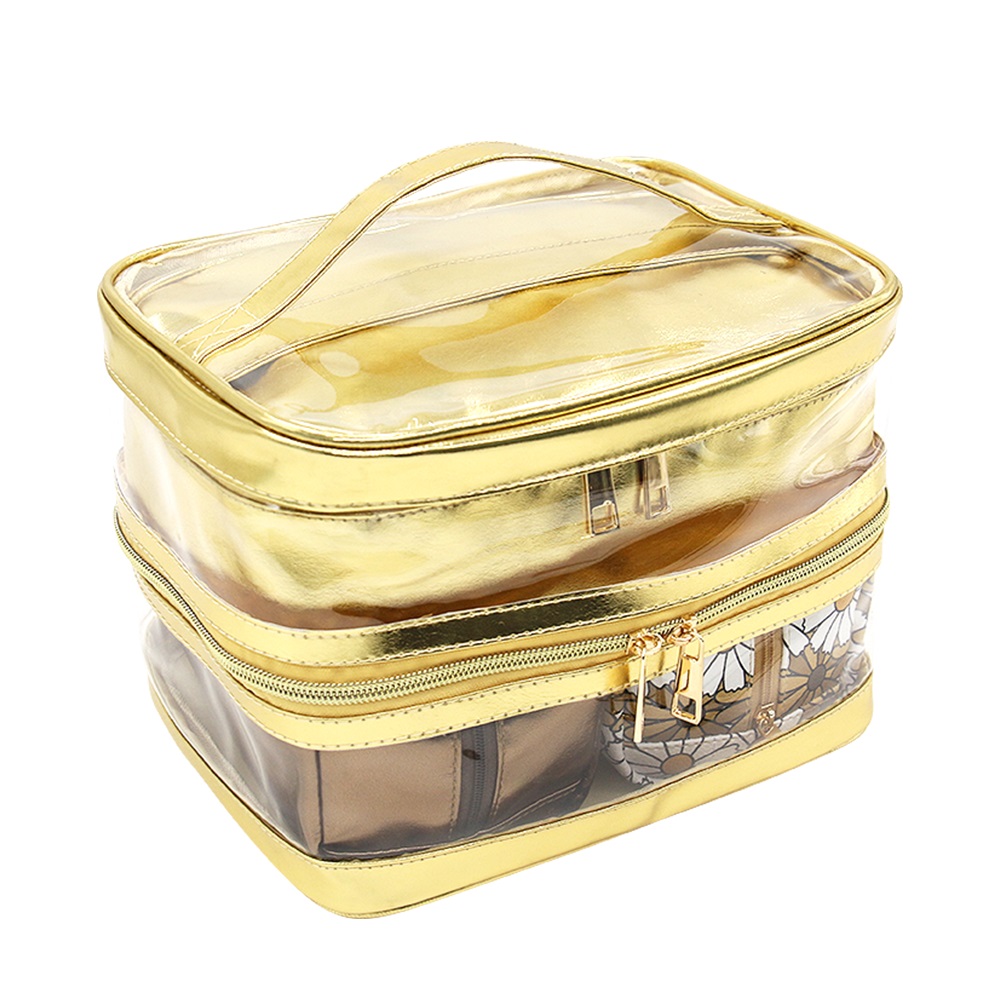 Multi-color custom double-layer dry and wet separation 4-in-1 makeup bag set