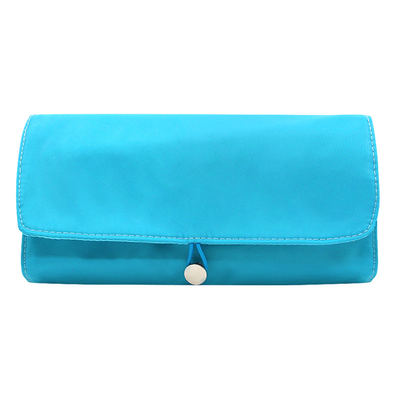 wholesale custom color logo foldable makeup brush organizer bag with zipper pouch