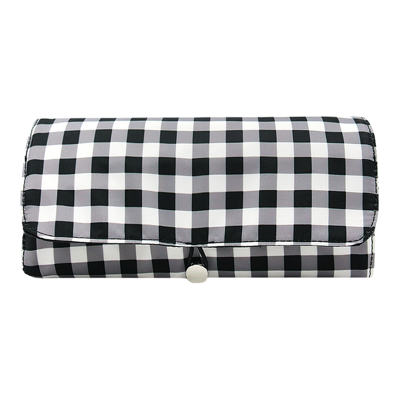 wholesale custom color logo foldable makeup brush organizer bag with zipper pouch
