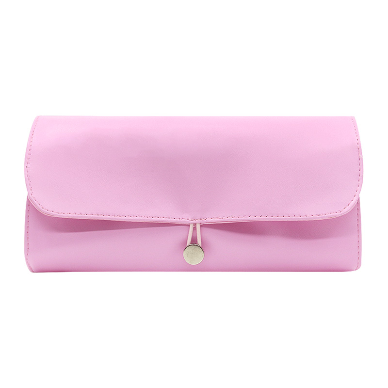 wholesale custom color logo foldable makeup brush organizer bag with zipper pouch