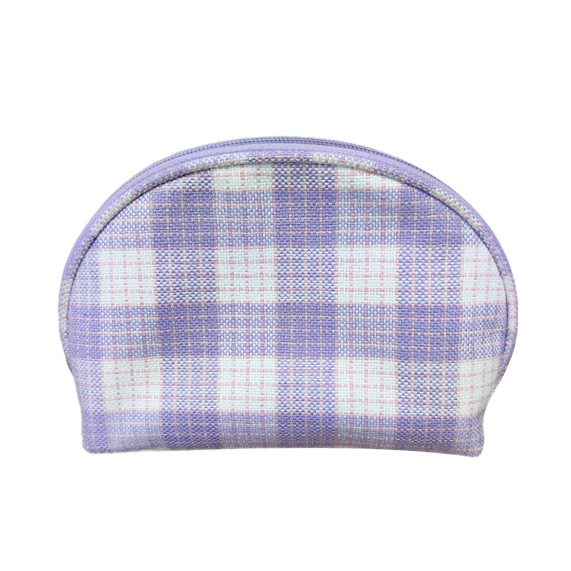 Q&N half month shape large opening waterproof mini built-in pocket makeup bag