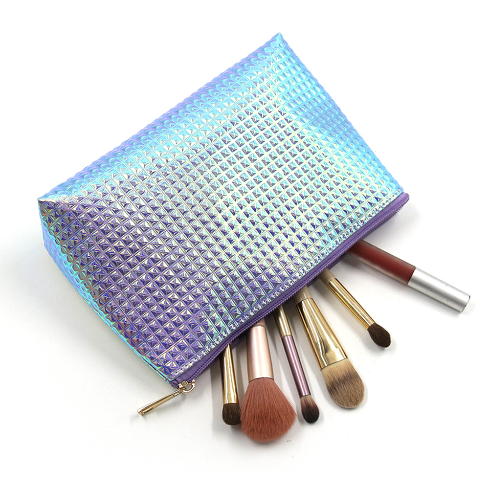 custom design 2 in 1 makeup bag pvc clear waterproof transparent wholesale cosmetic skincare vanity toiletry pouch for women