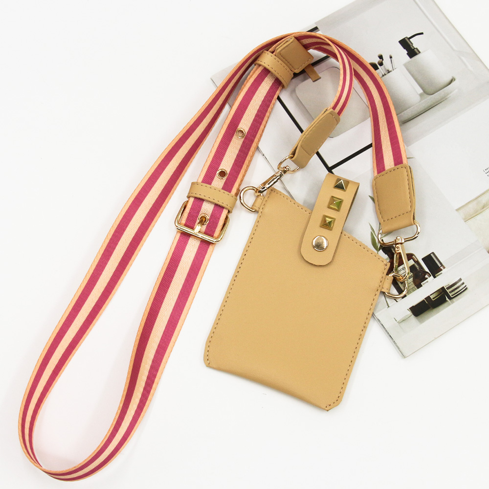 Multi-color leather cross-body phone bag with secret buckle