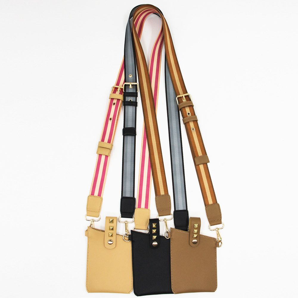 Multi-color leather cross-body phone bag with secret buckle