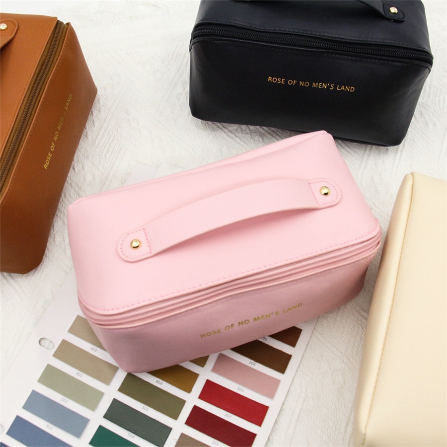 Q&N colors makeup leather luxury pu cosmetic bag