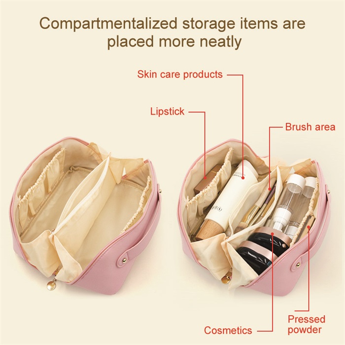 Q&N colors makeup leather luxury pu cosmetic bag
