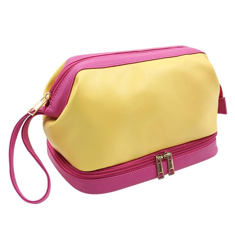 Q&N double dry and wet separation large capacity cloud makeup bag