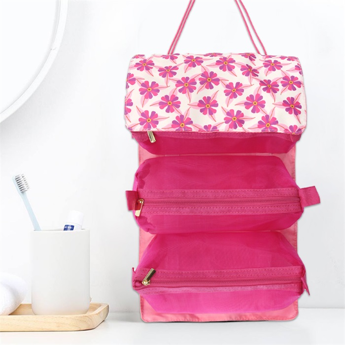 Q&N removable roller for four mesh makeup bags