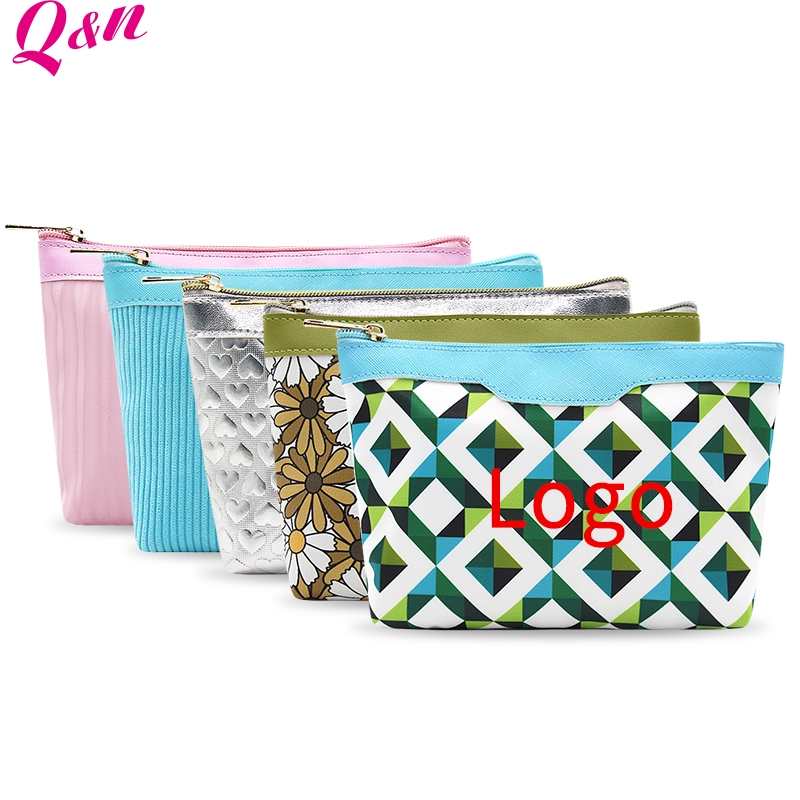 Q&N toiletry pouch soft pu cosmetic bag for women men